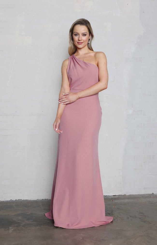 Fleur Gown Detachable Bow - Dusty Rose