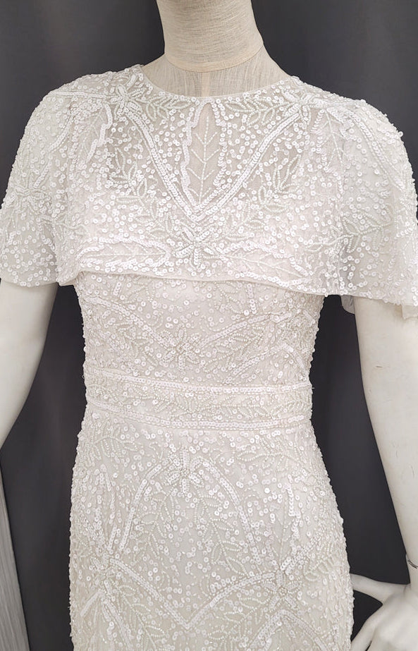 Verona Hand Beaded Cape - Ivory