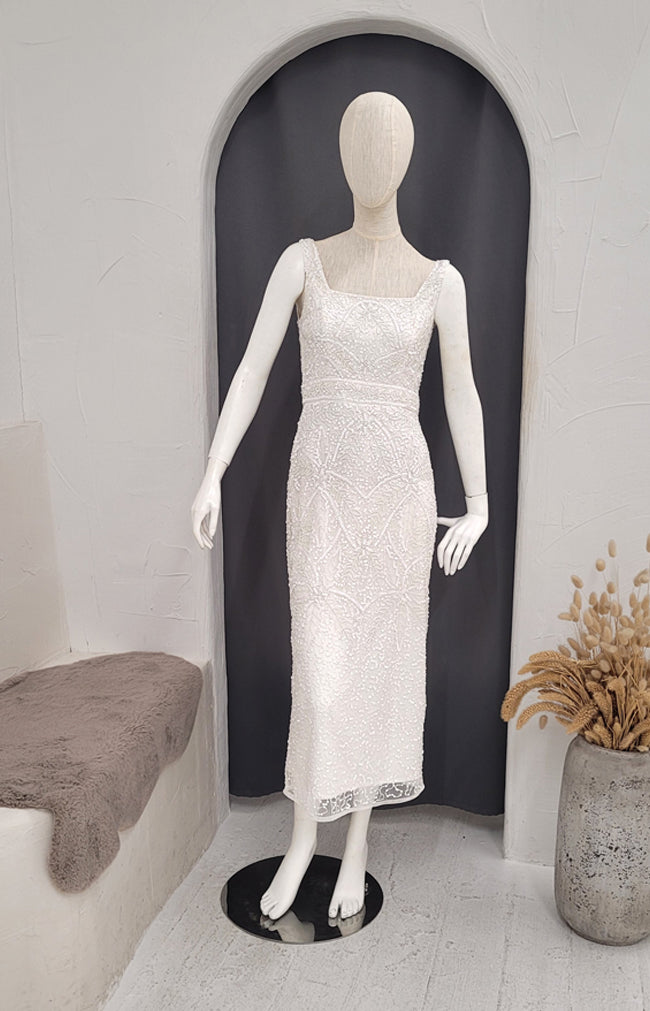 Verona Hand Beaded Dress - Ivory