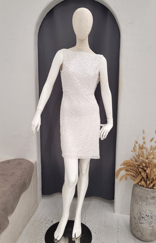 Bailey Hand Beaded Mini Dress - Ivory