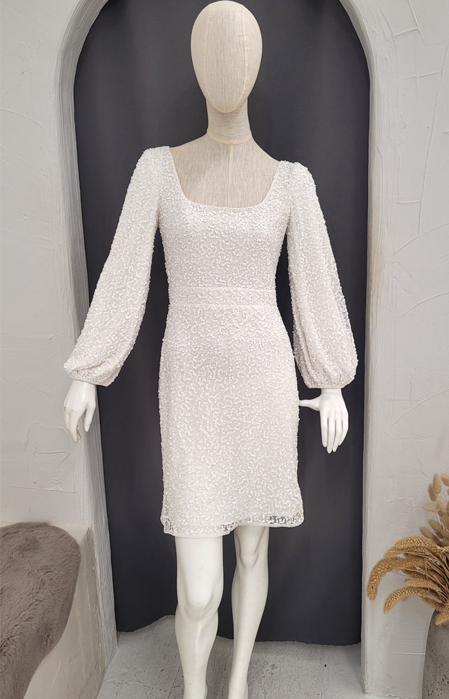 Astor Hand Beaded Dress - Ivory