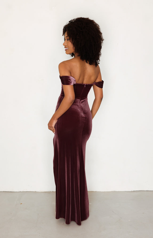 Sofia Velvet Gown - Damson