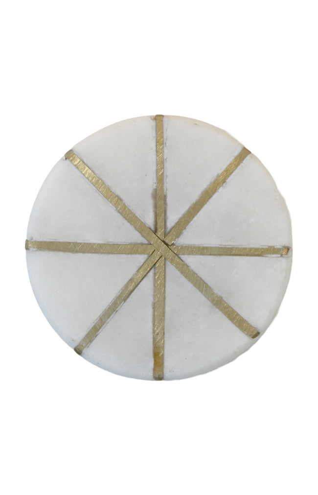 Ivory Round Knob - Gold star detail