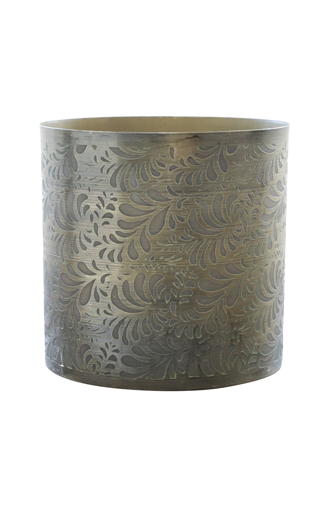 Iron planter with pattern - Medium