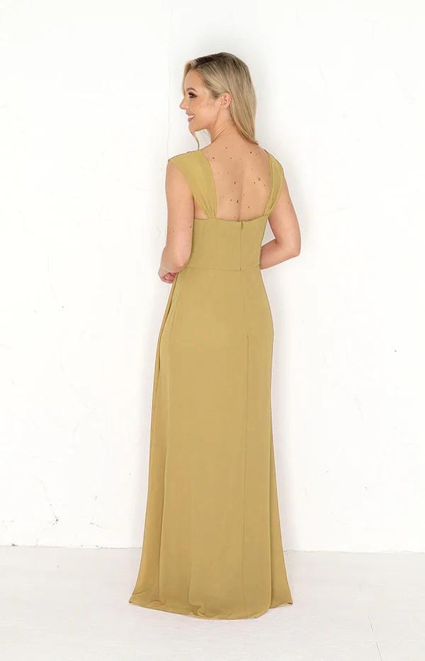 Austen Chiffon Gown - Desert Sand