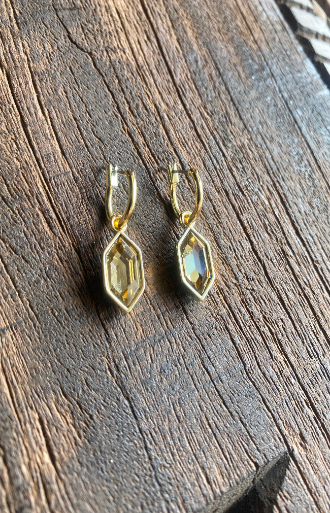 Gold Plated Abril Earrings - Lux Crystal Topaz