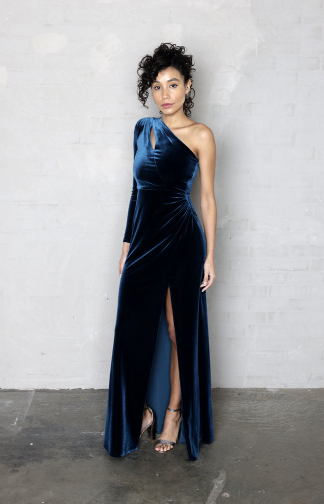 Meghan Velvet Gown - Teal