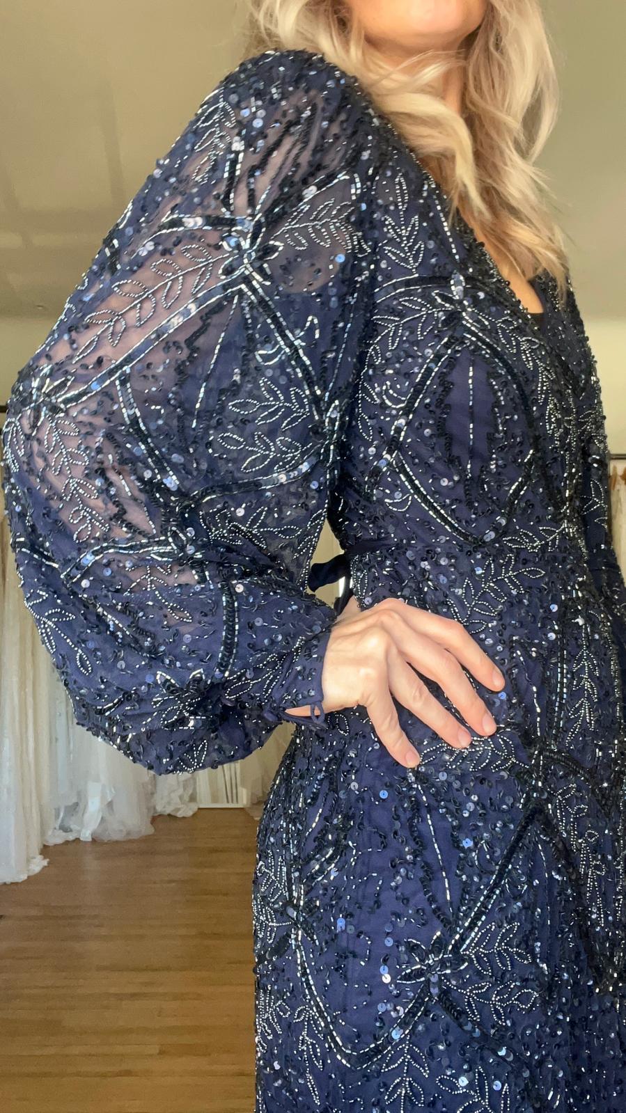Cara Dress (Hand Beaded) - Midnight