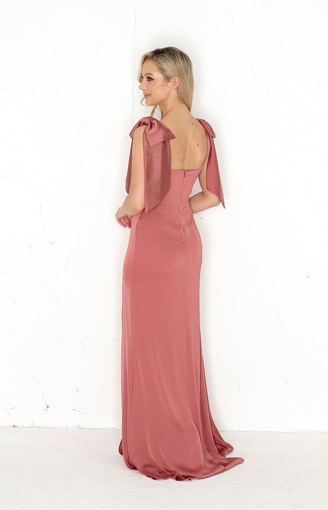 Edwina Satin Gown - Marsala