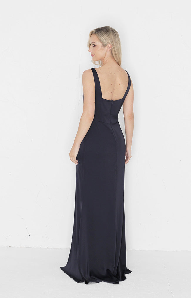 Edwina Satin Gown - Midnight