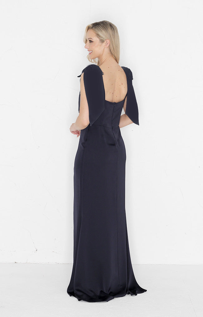 Edwina Satin Gown - Midnight