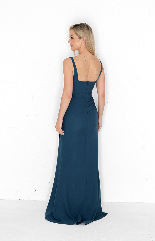 Edwina Crepe Gown - Teal