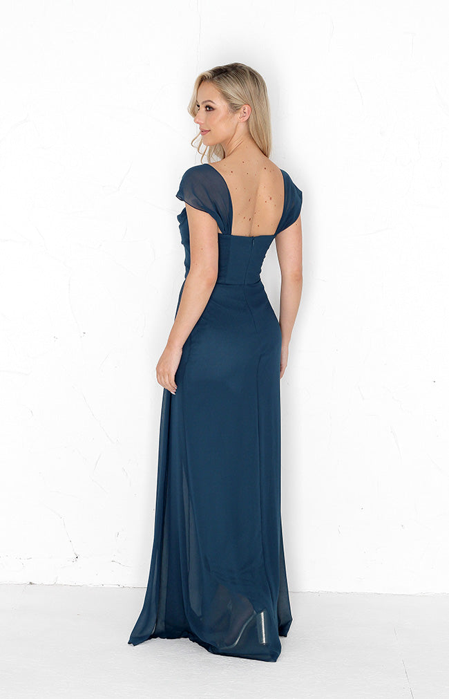 Austen Chiffon Gown - Teal