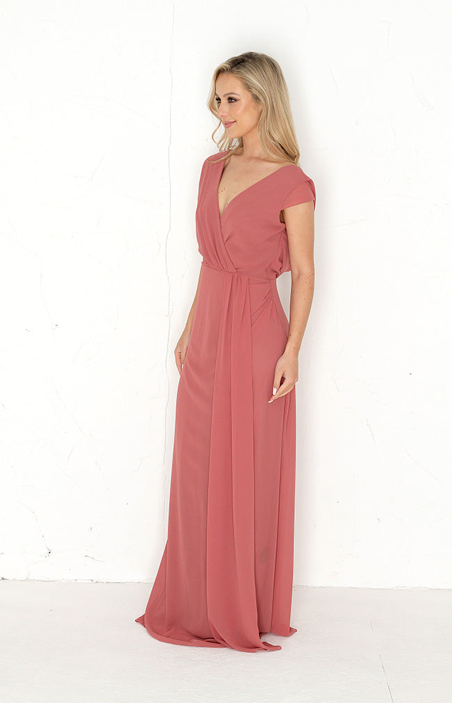 Eden Chiffon Gown - Marsala