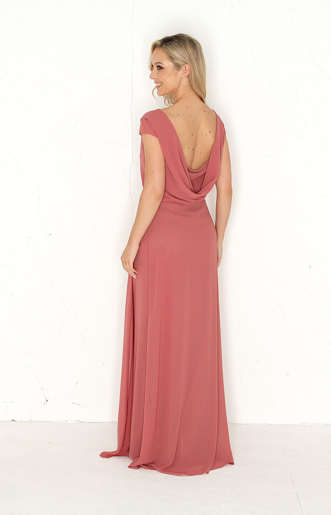 Eden Chiffon Gown - Marsala