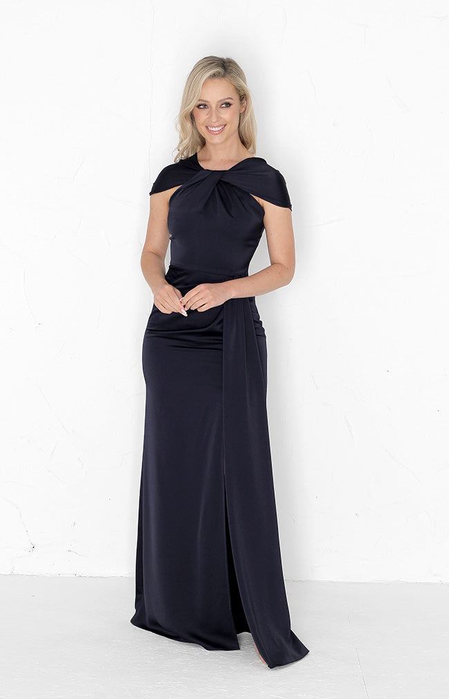 Caprice Satin Gown - Midnight