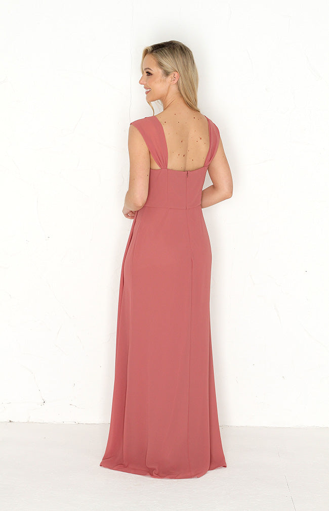 Austen Chiffon Gown - Marsala