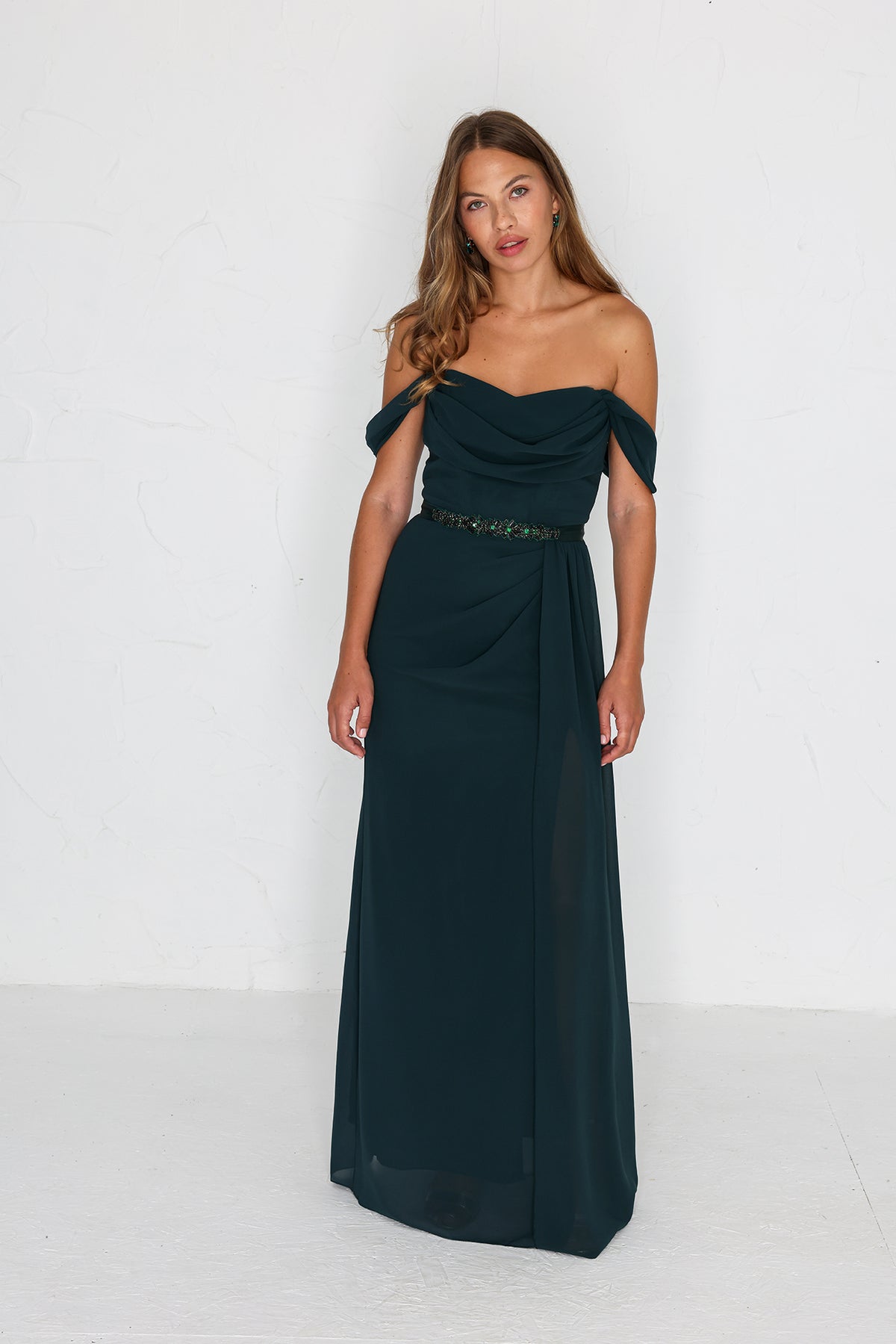 Austen Chiffon Gown - Forest Green AS