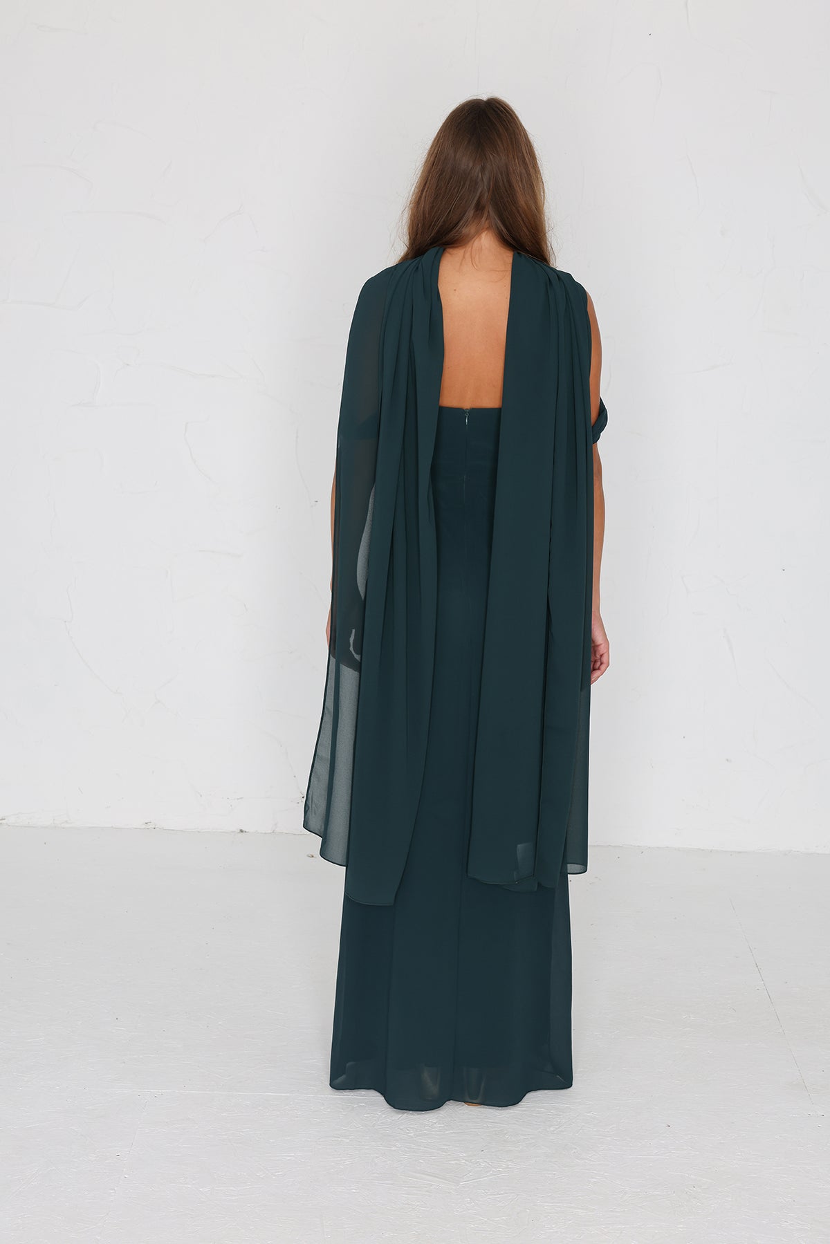 Chiffon Shawl - Forest Green