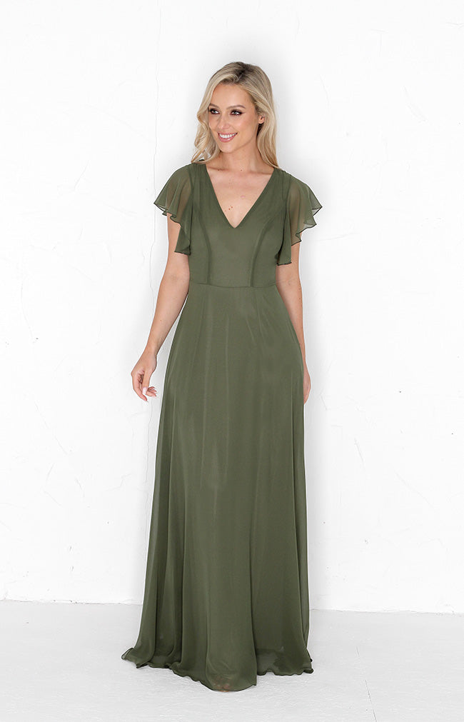 Maye Gown - Olive Green