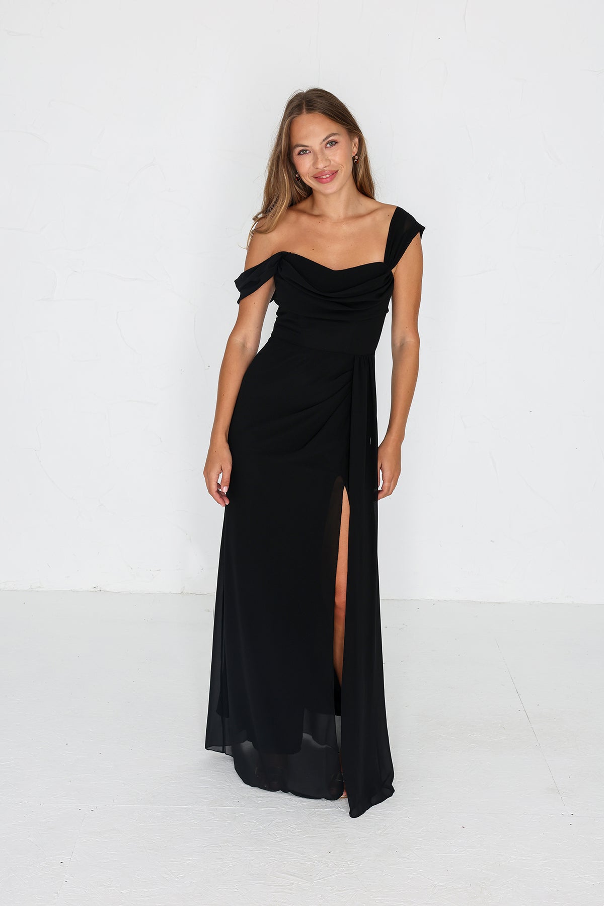 Austen Chiffon Gown - Black AS
