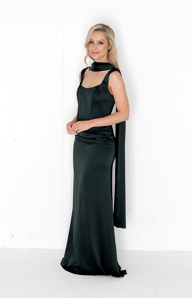 Neck Scarf Satin - Forest Green