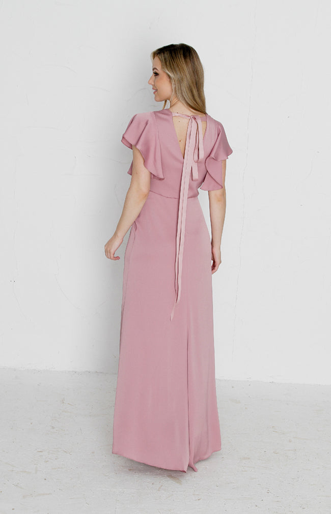 Della Satin Gown - Dusty Rose