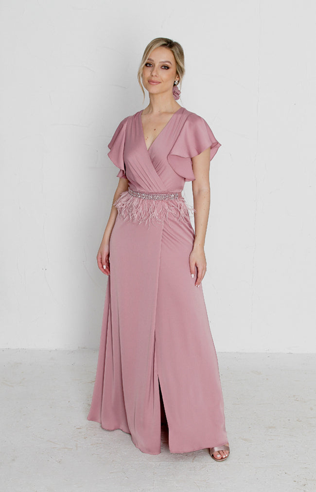 Della Satin Gown - Dusty Rose