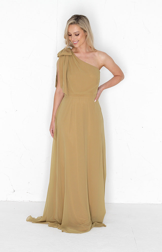 Fleur Chiffon Gown - Desert Sand