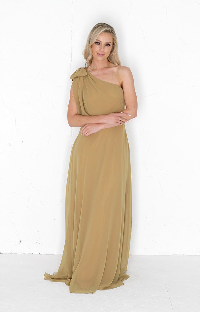 Fleur Chiffon Gown - Desert Sand