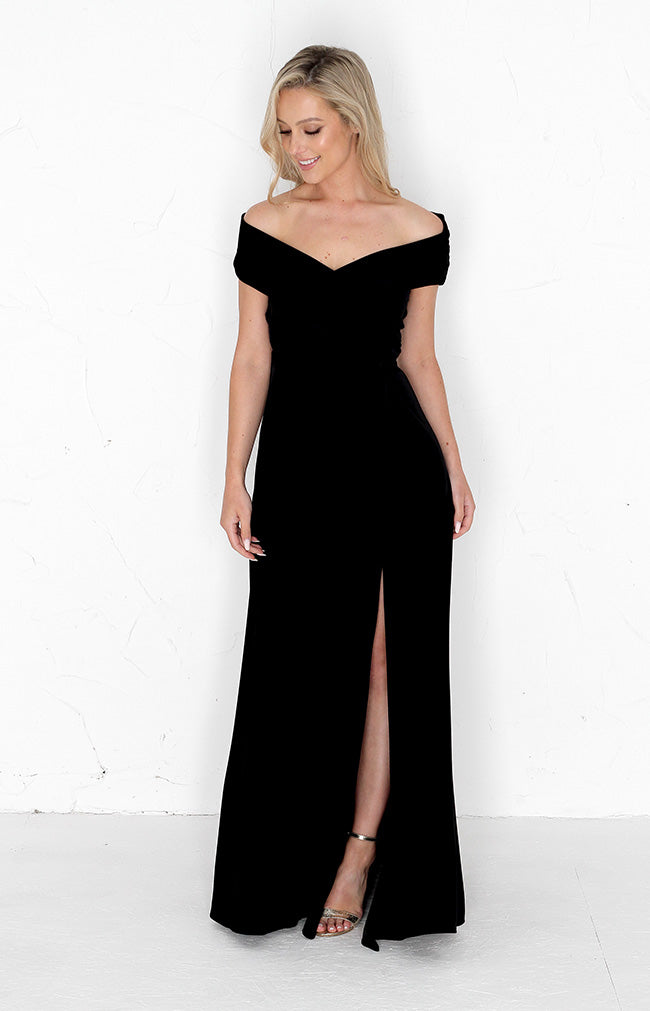 Yvette Velvet Gown - Black