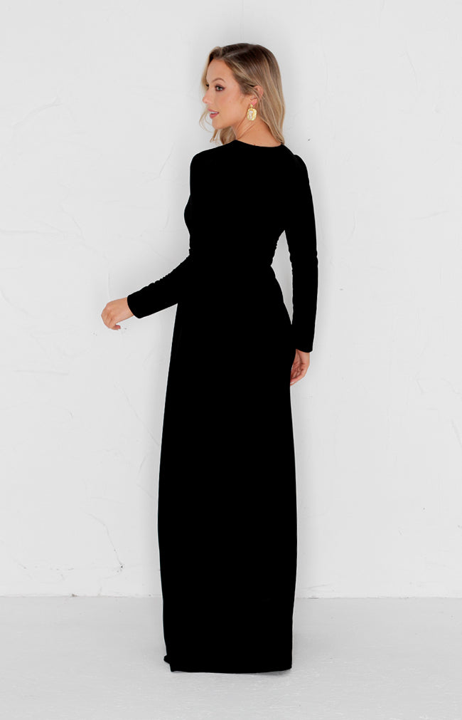 Anya Velvet Gown - Black