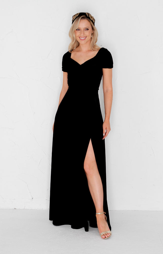 Yvette Velvet Gown - Black