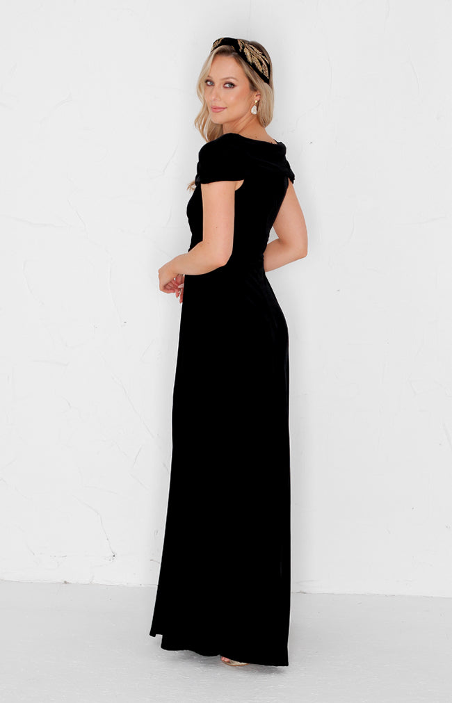 Yvette Velvet Gown - Black
