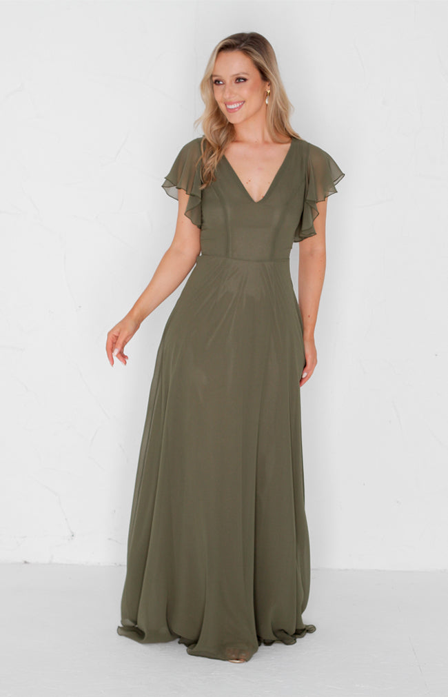 Maye Gown - Olive Green