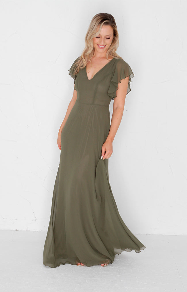 Maye Gown - Olive Green