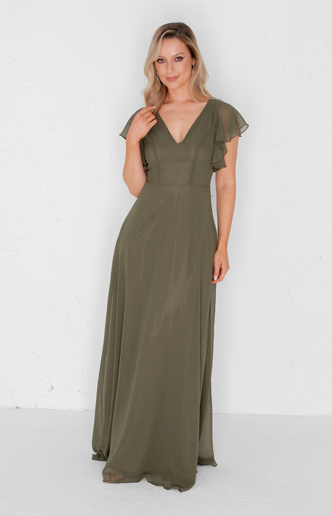 Maye Gown - Olive Green