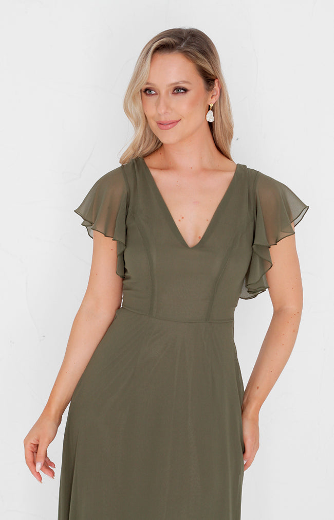 Maye Gown - Olive Green