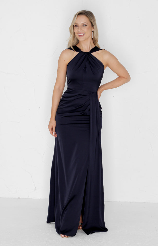 Caprice Satin Gown - Midnight