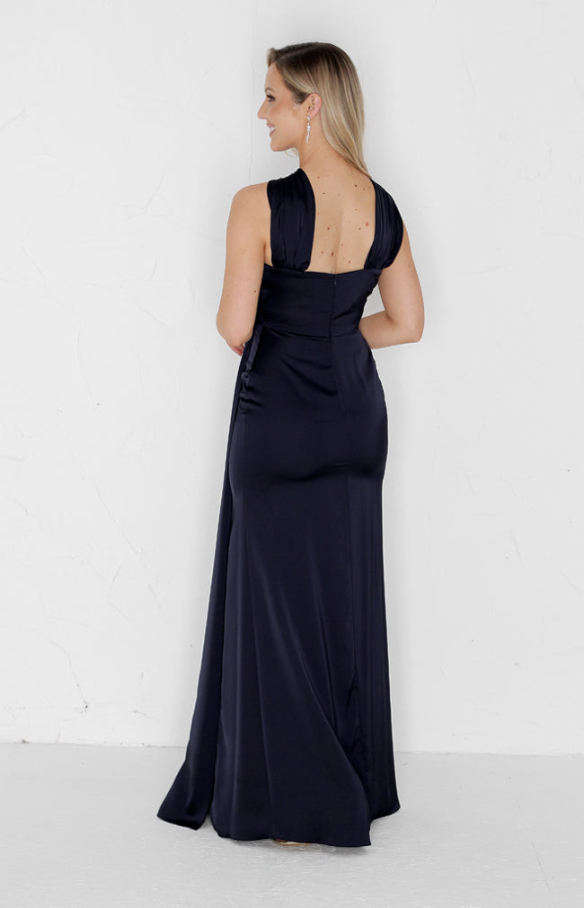 Caprice Satin Gown - Midnight