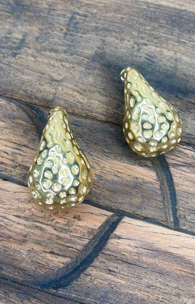 Drop-Shaped Earrings - Gold Plated