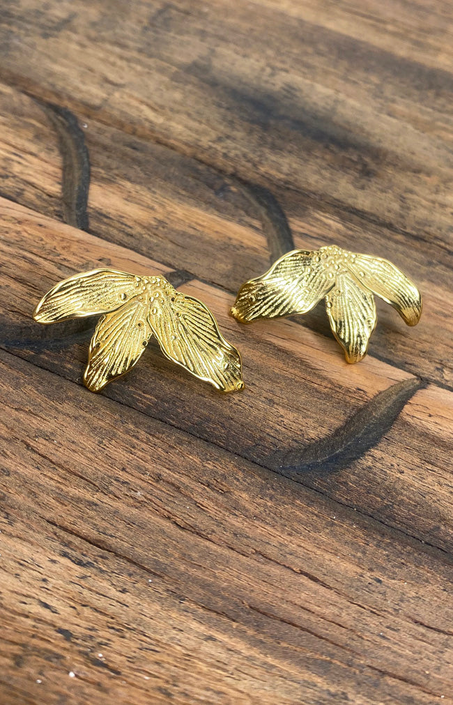Leaf Earrings - Gold Plated