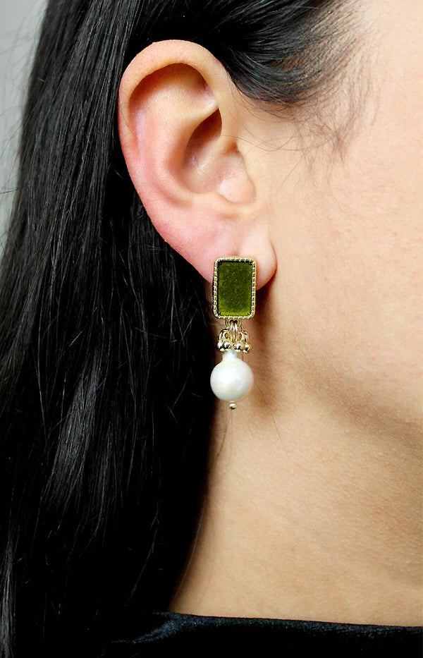 Olive Earring & Necklace Set