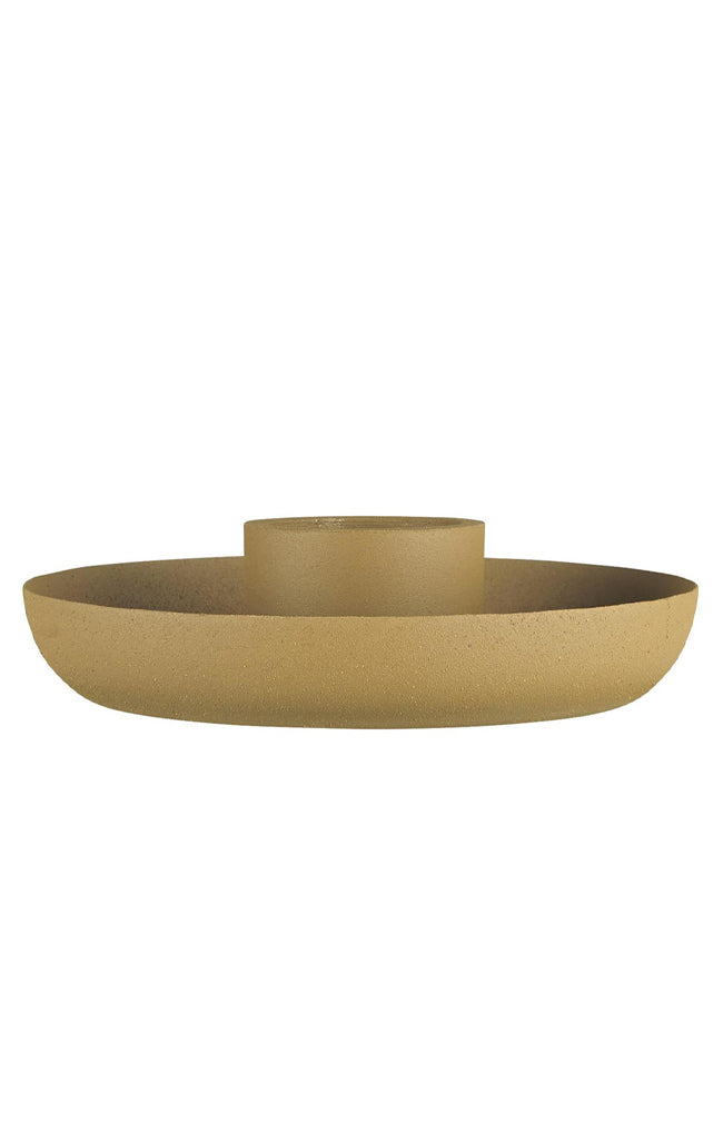 Dish candle holder mustard