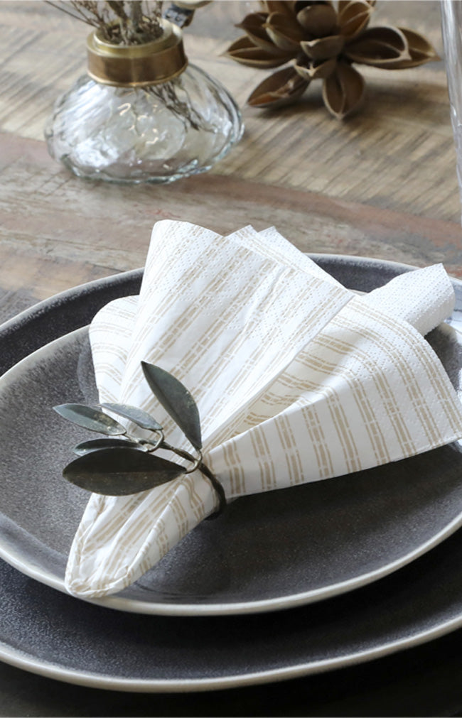 Napkin w/stripes - linen