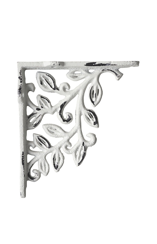 Shelf Bracket w. flower decor - antique cream