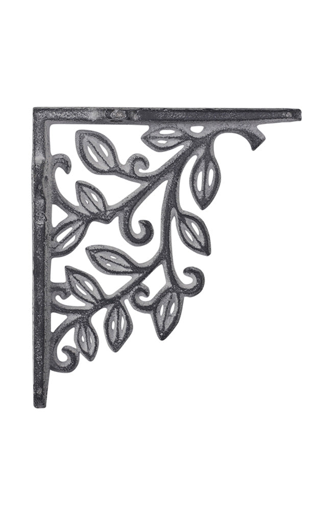 Shelf Bracket w. flower decor - antique grey