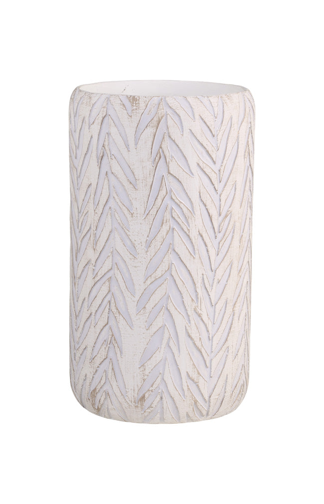 Vase w. leaf pattern - large