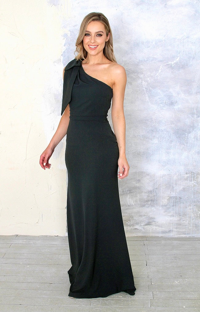 Fleur Crepe Gown - Forest Green