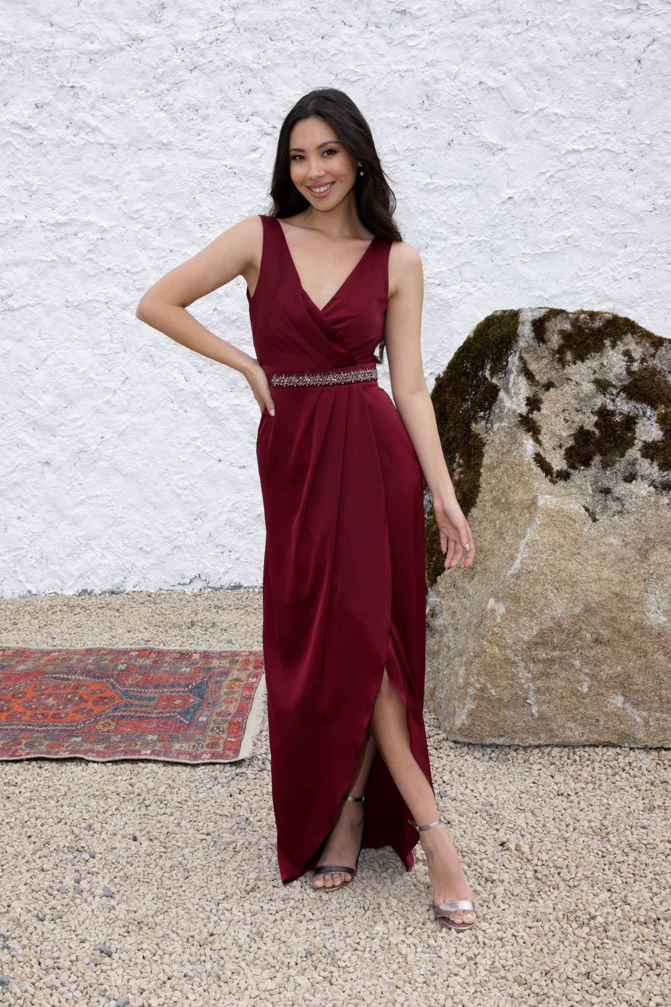 Fabia High Back Gown - Burgundy